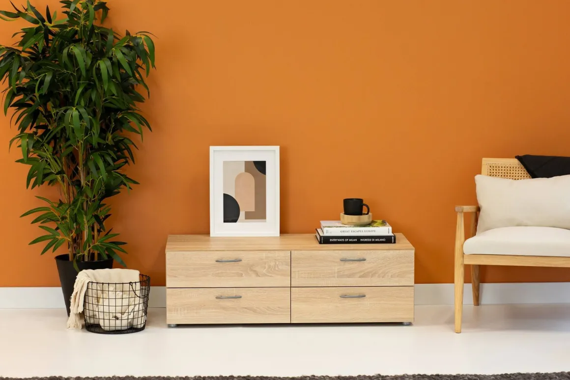 Cassettiera economica rovere 110x35h cm - Gignod