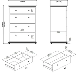 Cassettiera grande bianca 86x115h cm - Lehar