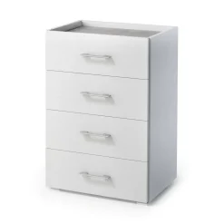 Cassettiera in legno bianca e cemento 50x87h cm - Avim