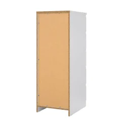 Cassettiere > Dmora Cassettiera in legno bianca lucida 40x50x111h cm - Achaldi Bianco Lucido