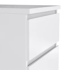 Cassettiere > Dmora Cassettiera in legno bianca lucida 40x50x111h cm - Achaldi Bianco Lucido