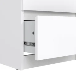 Cassettiere > Dmora Cassettiera in legno bianca lucida 40x50x111h cm - Achaldi Bianco Lucido