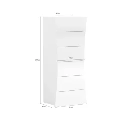 Cassettiera in legno bianca lucida 50x121h cm - Arignano