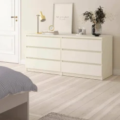 Cassettiera in legno bianca 153x70h cm - Aci