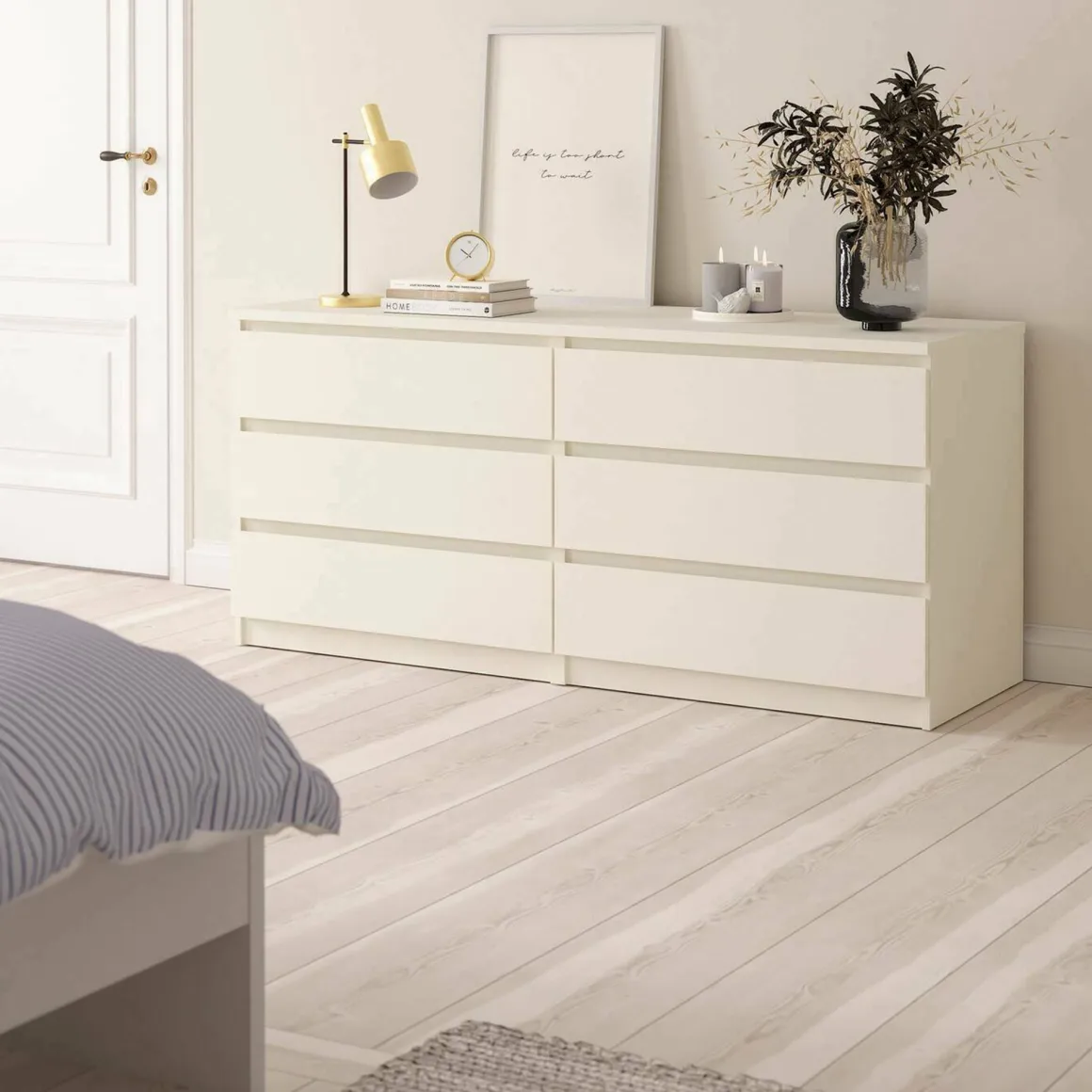Cassettiera in legno bianca 153x70h cm - Aci