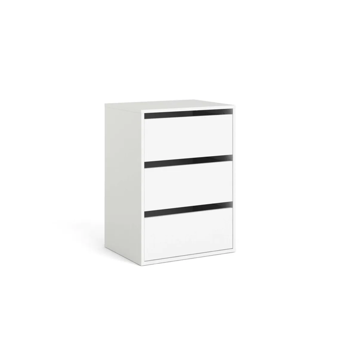 Salotto|Camera Da Letto > Dmora Cassettiera in legno bianca 61x117h cm - Aaron Bianco