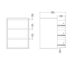 Salotto|Camera Da Letto > Dmora Cassettiera in legno bianca 61x117h cm - Aaron Bianco