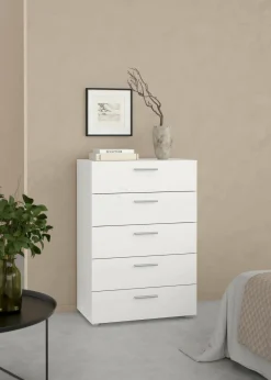 Cassettiera in legno bianca 70x102h cm - Haru