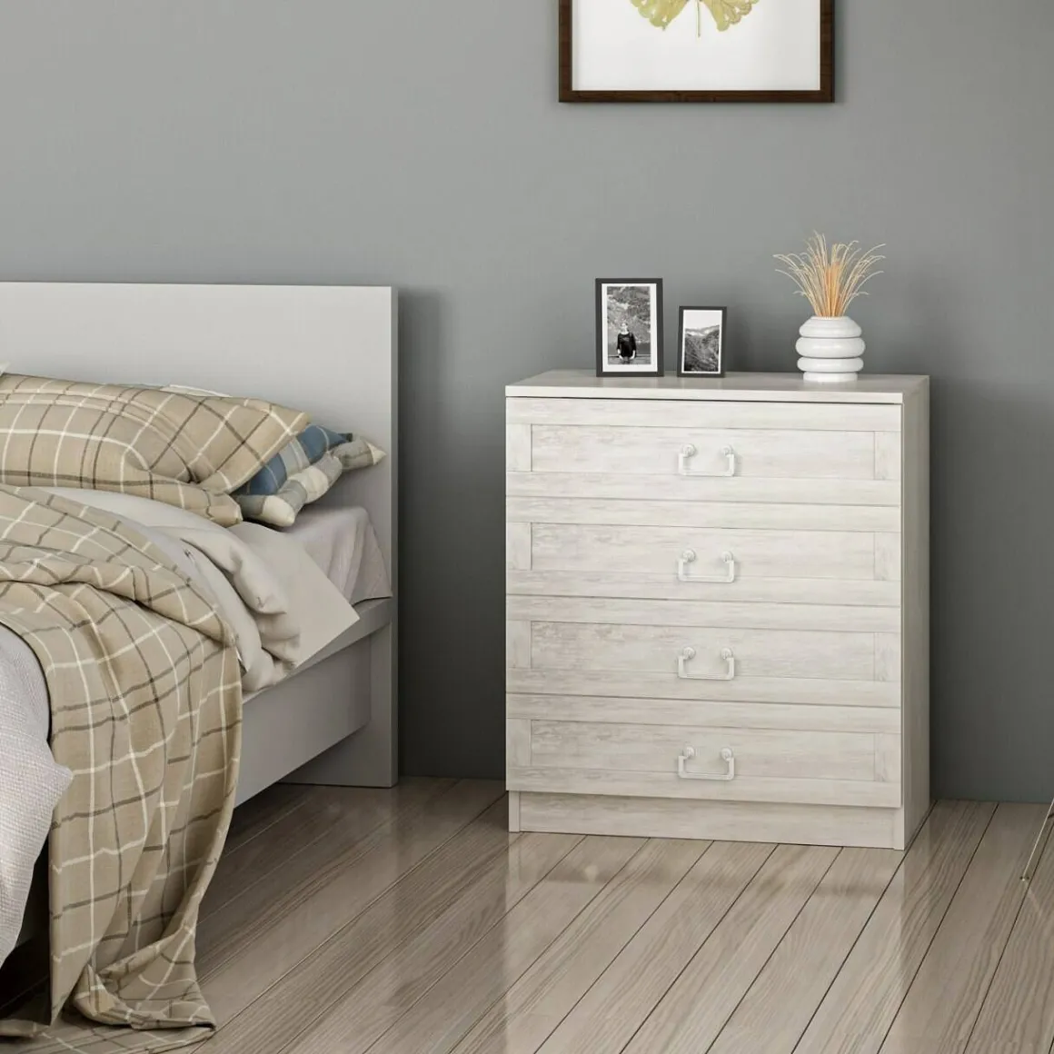 Cassettiera in legno bianca 72x42h cm - Vische