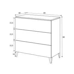 Cassettiera in legno bianca 80x80h cm - Acetate
