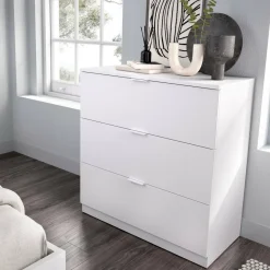 Cassettiera in legno bianca 82x82h cm - Loke