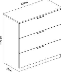 Cassettiera in legno bianca 82x82h cm - Loke