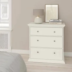 Cassettiera in legno bianca 86x88h cm - Domeng