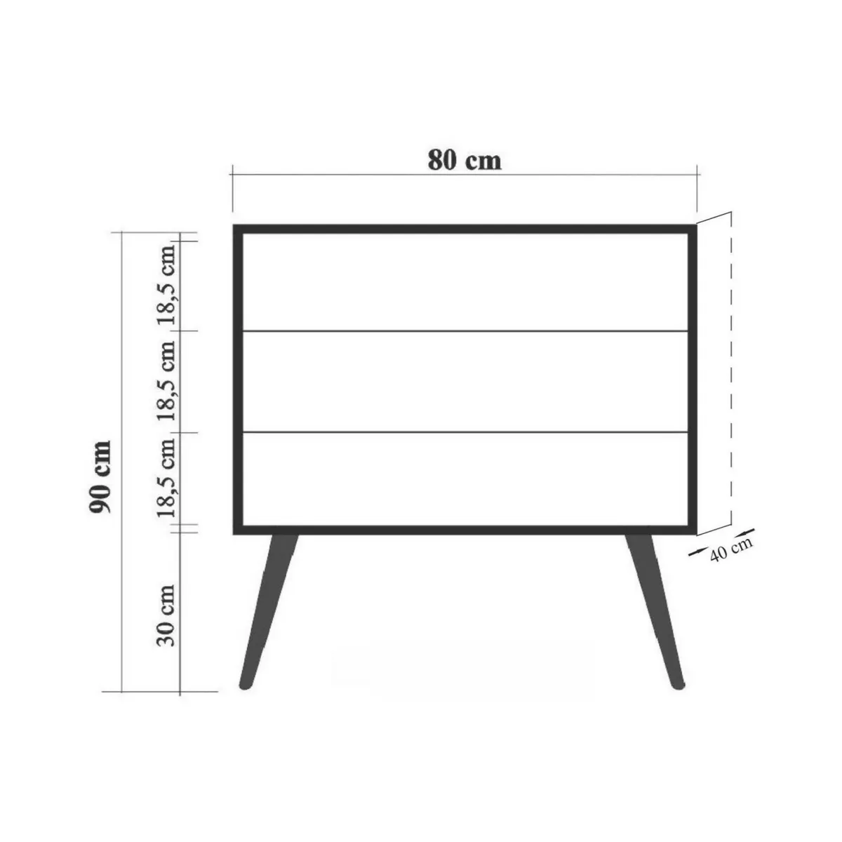 Salotto|Camera Da Letto > Dmora Cassettiera in legno 80x89h cm - Apricale Multicolore