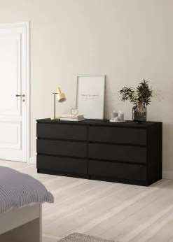 Cassettiera in legno nera 153x70h cm - Aci