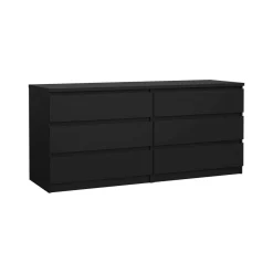 Cassettiera in legno nera 153x70h cm - Aci