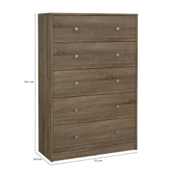 Cassettiere > Dmora Cassettiera in legno noce 72x108h cm - Contessa Marrone Noce