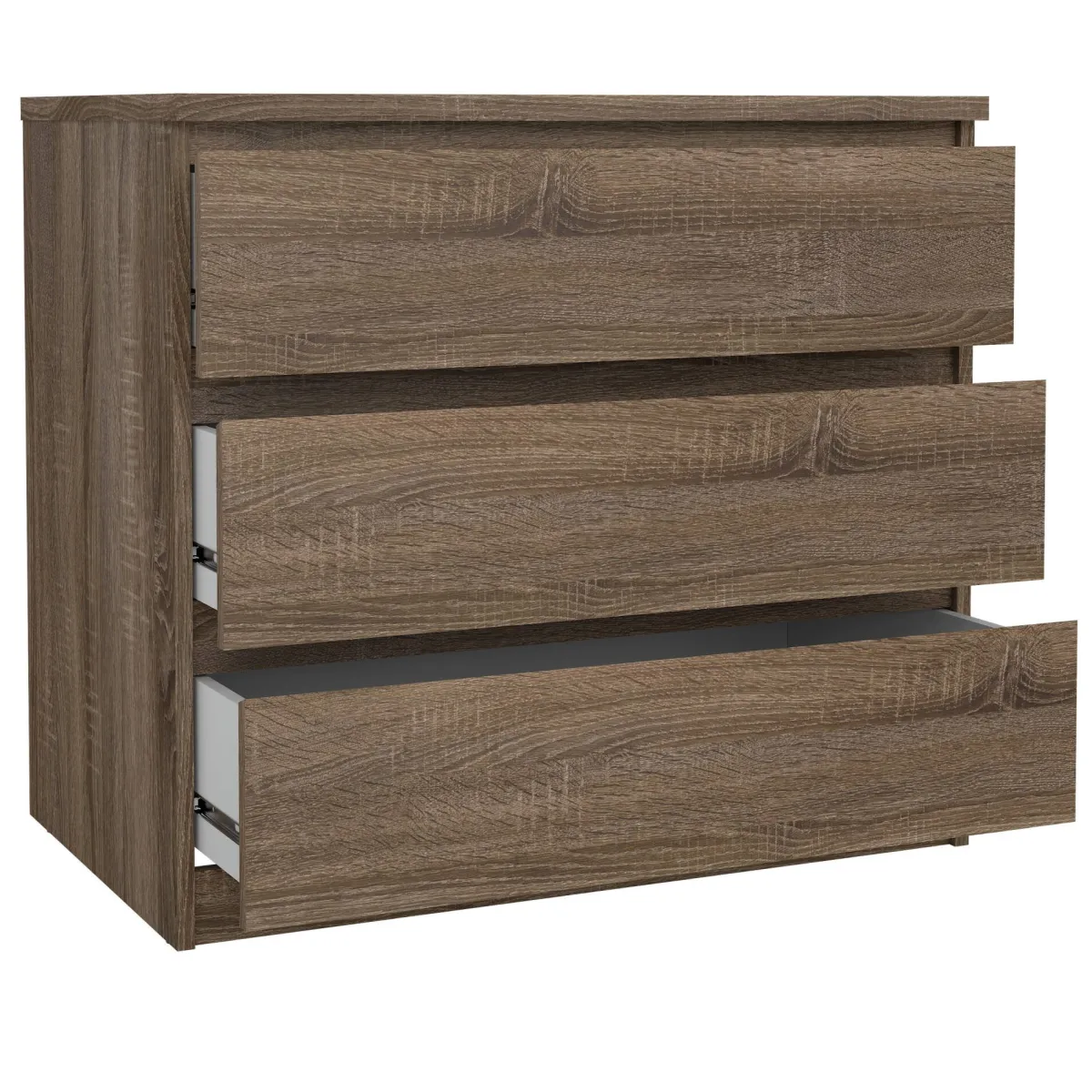 Cassettiere > Dmora Cassettiera in legno quercia 77x68h cm - Kajiki Marrone Quercia