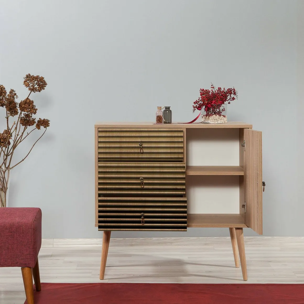 Cassettiera in legno quercia 90x90h cm - Ailanto