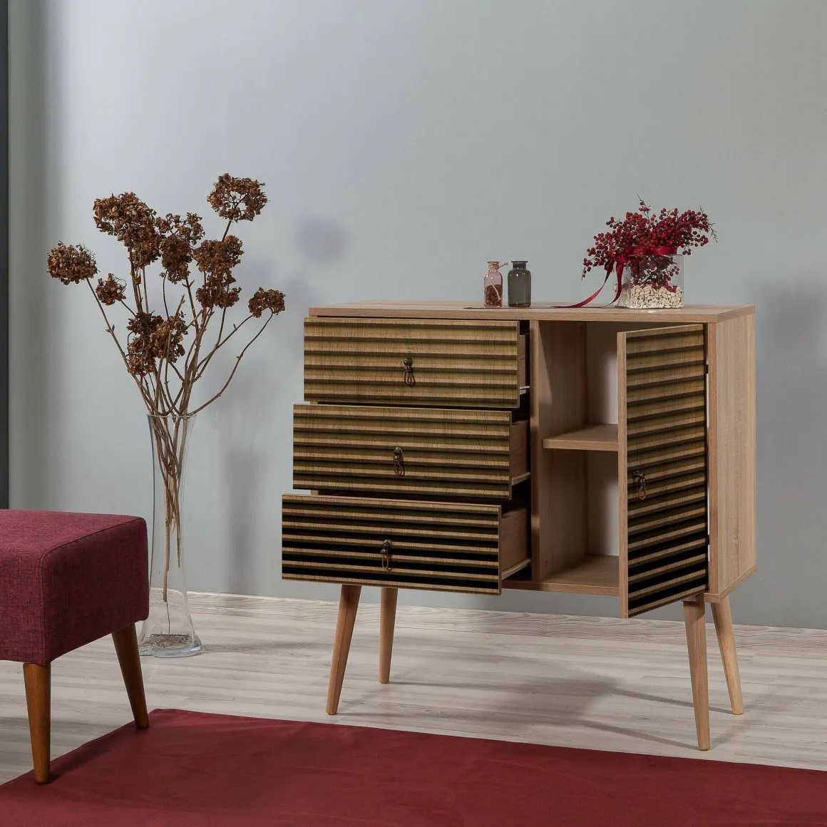 Cassettiera in legno quercia 90x90h cm - Ailanto