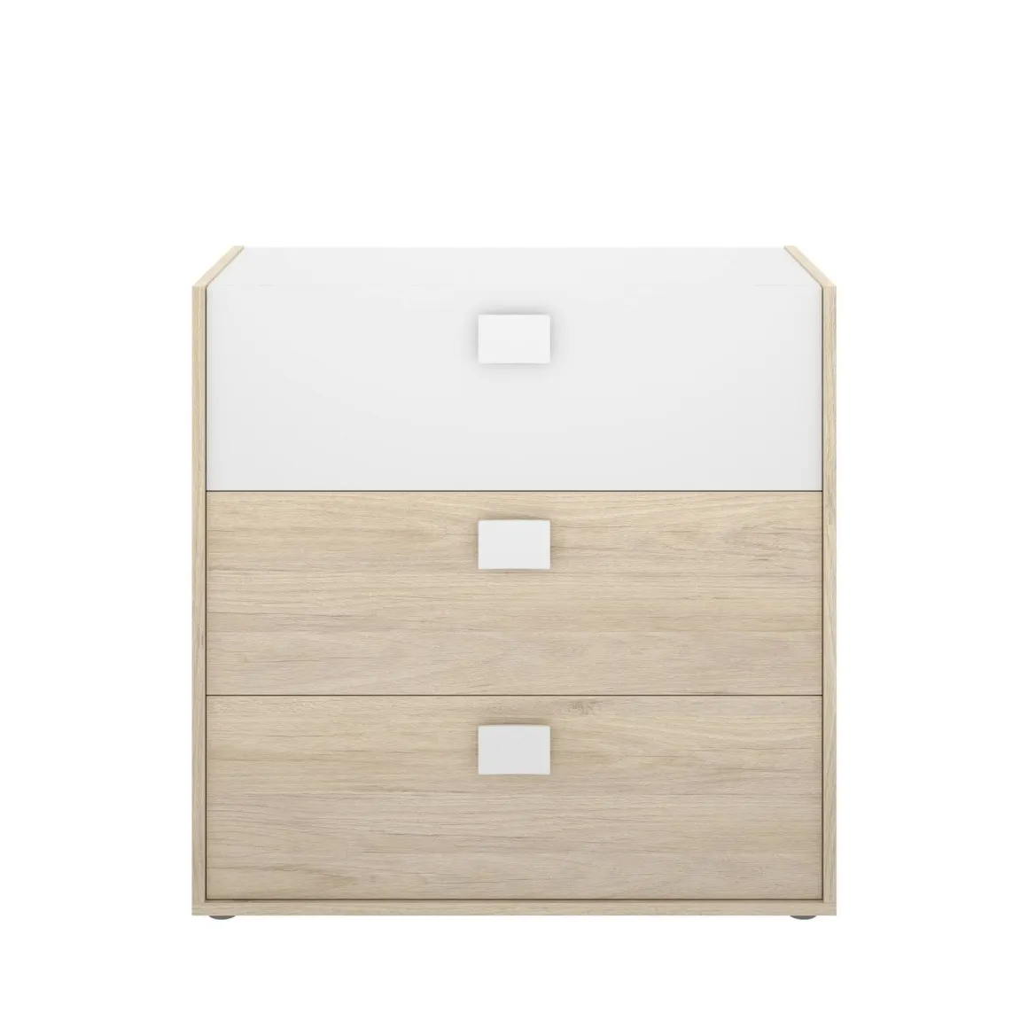 Cassettiera in legno rovere e bianca 80x81h cm - Alibaba