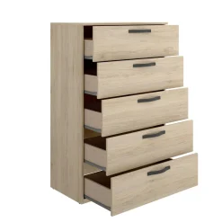 Salotto|Camera Da Letto > Dmora Cassettiera in legno rovere 70x117h cm - Abab Marrone Rovere
