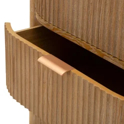 Cassettiera Marrone Ciliegio oro 3 Cassetti Effetto Invecchiato 81x47x82h cm, Apertura Scorrevole - Fama