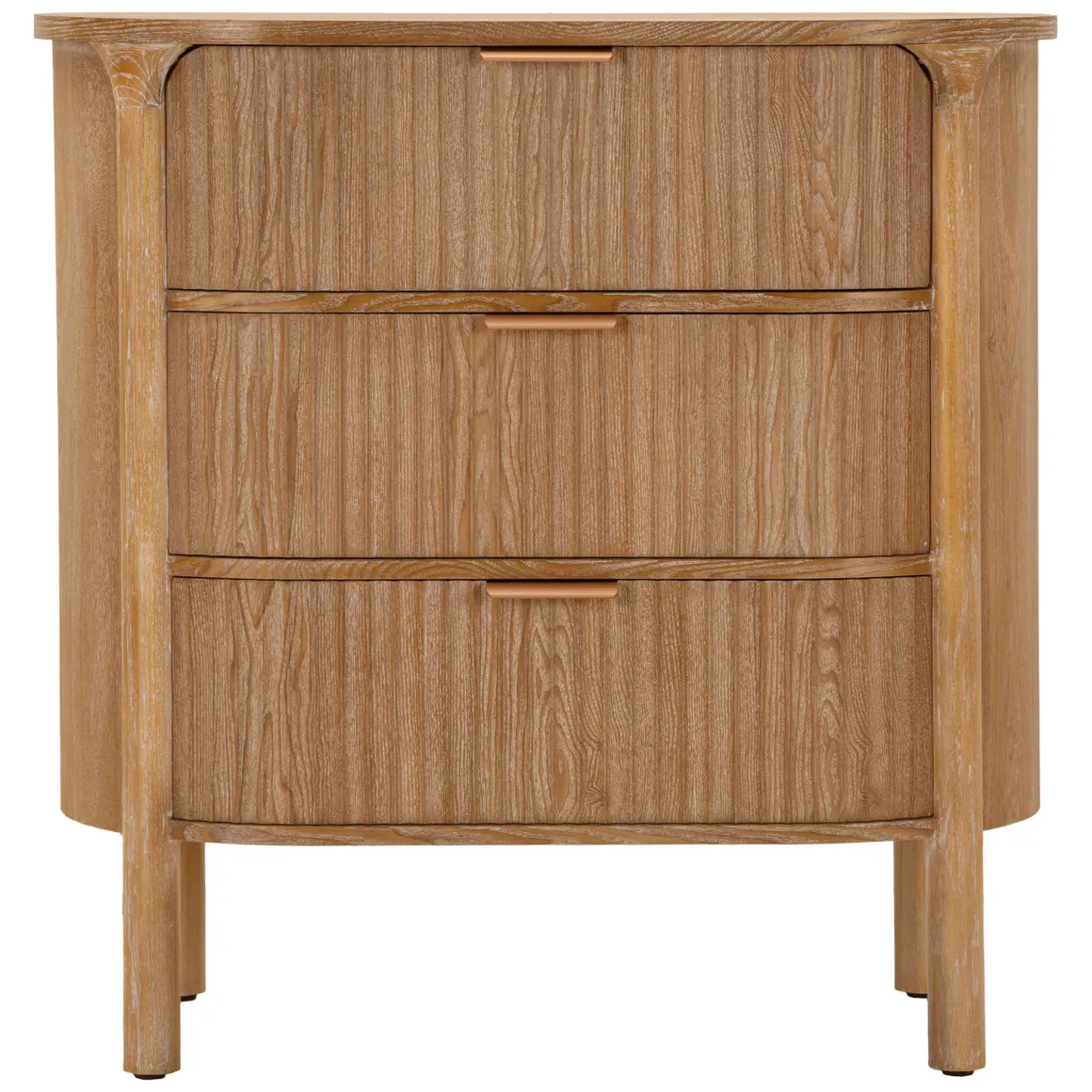 Cassettiera Marrone Ciliegio oro 3 Cassetti Effetto Invecchiato 81x47x82h cm, Apertura Scorrevole - Fama