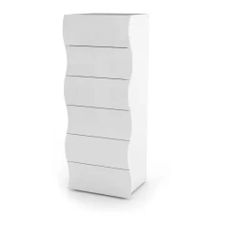 Cassettiera moderna bianca lucida 50x121h cm - Asch