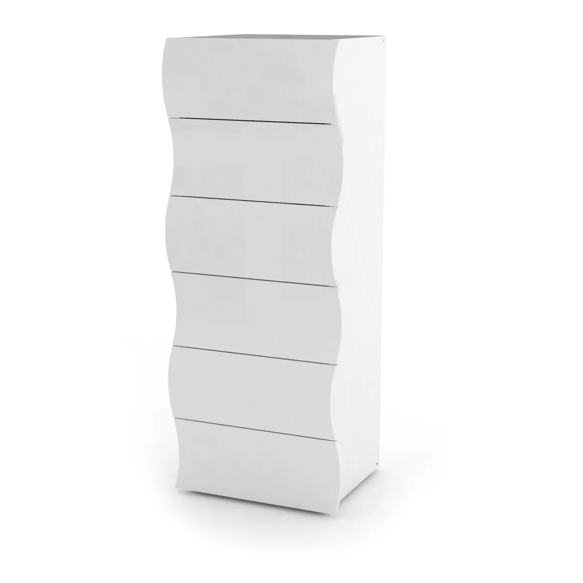 Cassettiera moderna bianca lucida 50x121h cm - Asch