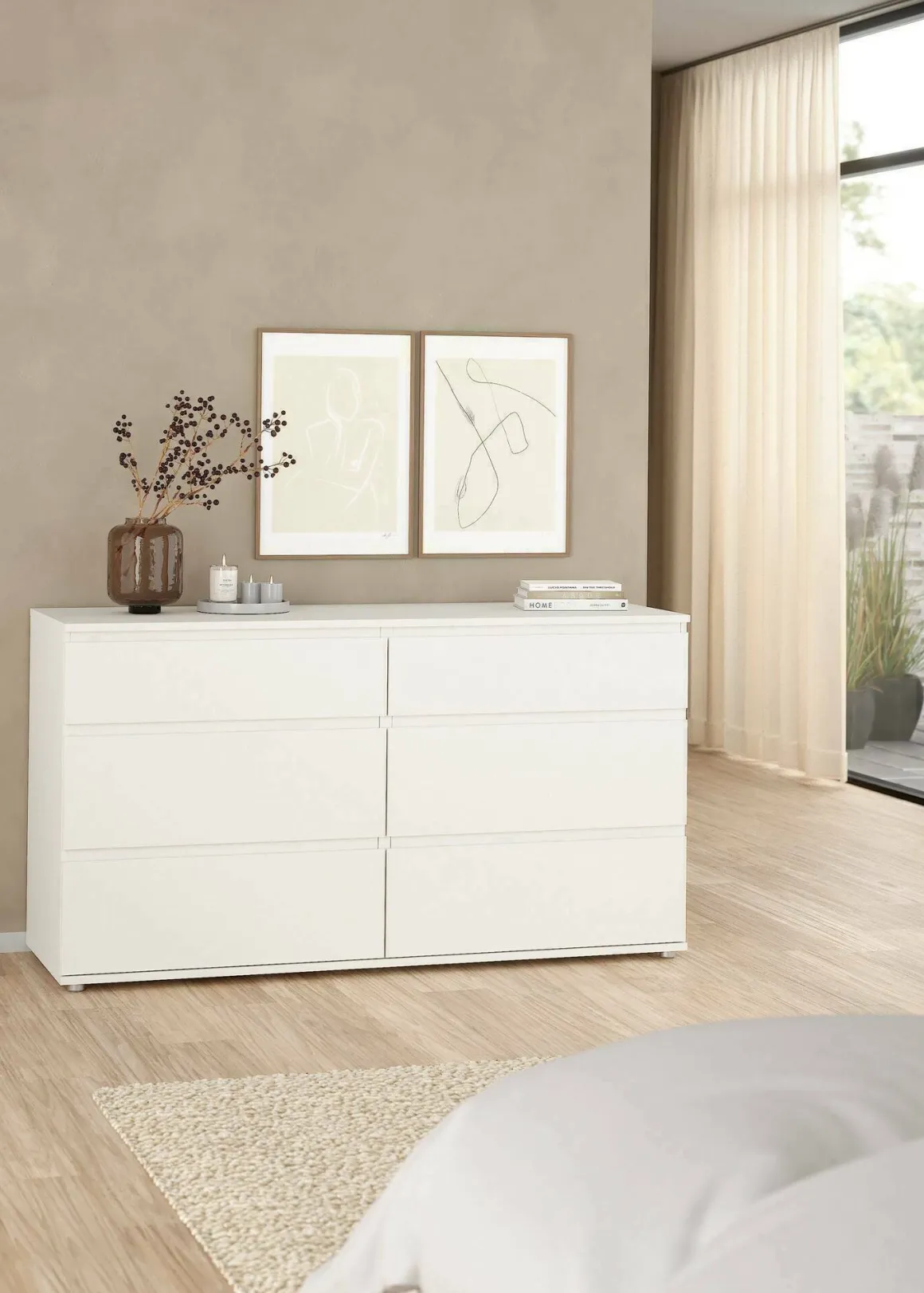 Cassettiere > Dmora Cassettiera moderna bianca 40x106h cm - Abelarda Bianco