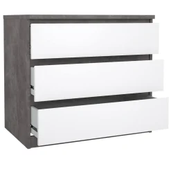 Cassettiera moderna cemento e bianca lucida 77x70h cm - Artic