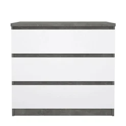 Cassettiera moderna cemento e bianca lucida 77x70h cm - Artic