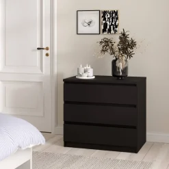 Cassettiera moderna nera 77x68h cm - Kajiki