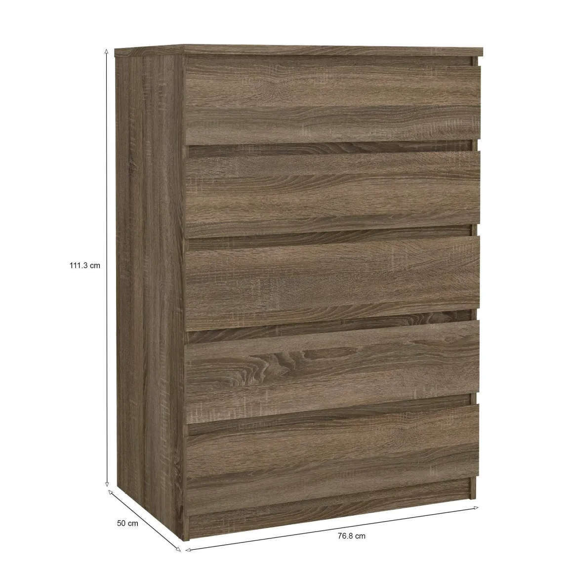 Cassettiera moderna rovere 76x111h cm - Lucy