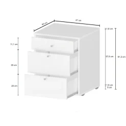 Cassettiera piccola bianca 47x61h cm - Asgabat