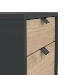 Cassettiere > Dmora Cassettiera piccola rovere e grigia 48x60h cm - Agazzino Grigio, Marrone Rovere