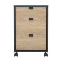 Cassettiere > Dmora Cassettiera piccola rovere e grigia 48x60h cm - Agazzino Grigio, Marrone Rovere