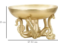 Oggettistica > Dmora Ciotola Roy, 30x30 h18 cm, Oro