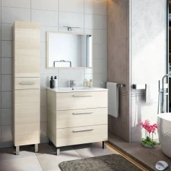 Mobili Colonna|Bagno > Dmora Colonna 2 ante minimal 35x182h cm rovere - Alka Marrone Rovere