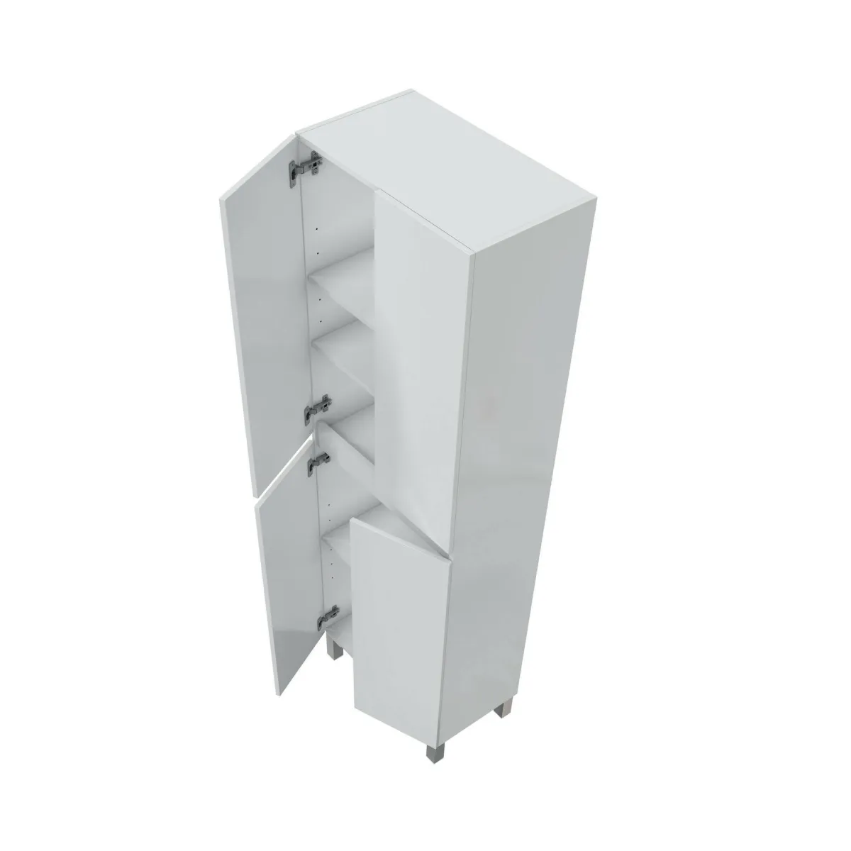 Mobili Colonna > Dmora Colonna lavanderia 4 ante 60x182h cm - Fabian Bianco Lucido