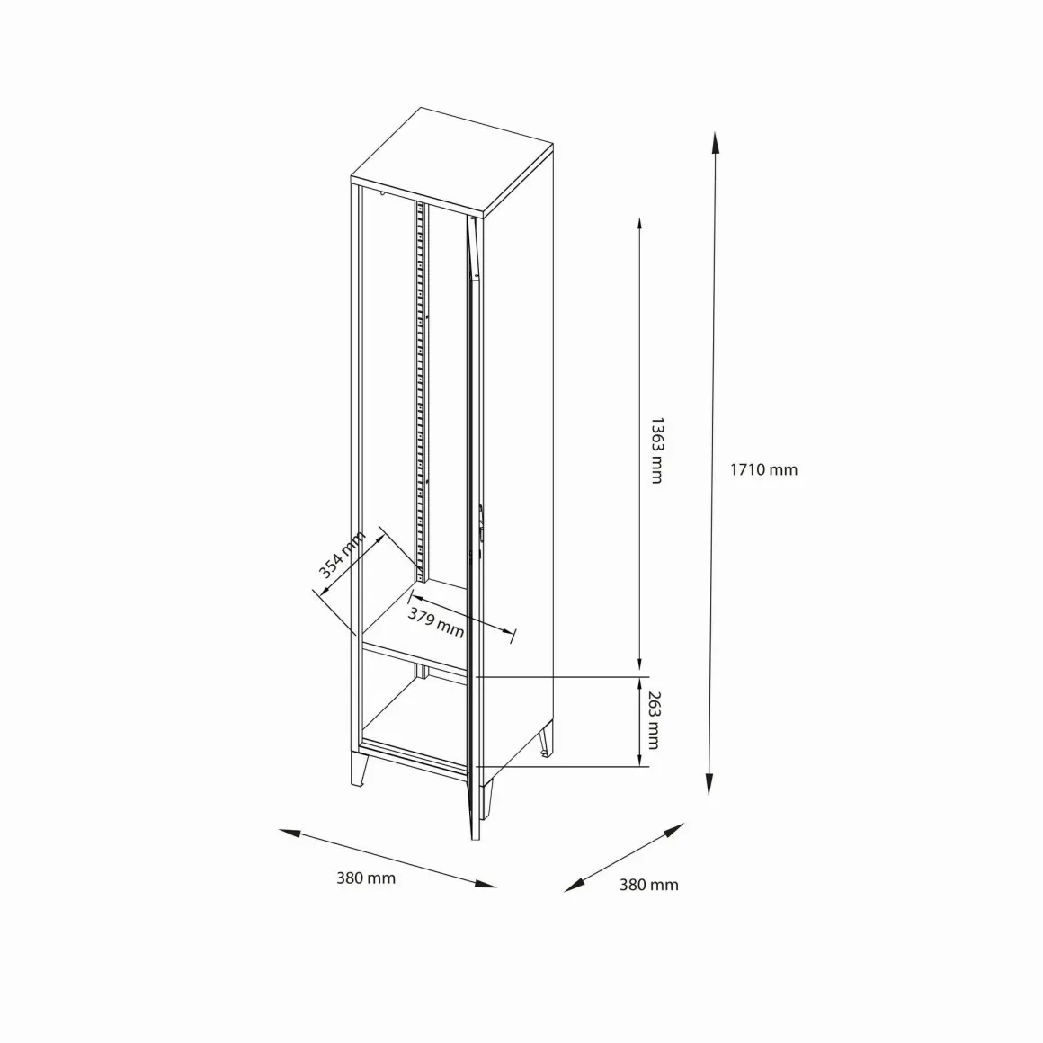 Colonna 38x180h cm ardesia - Soleto