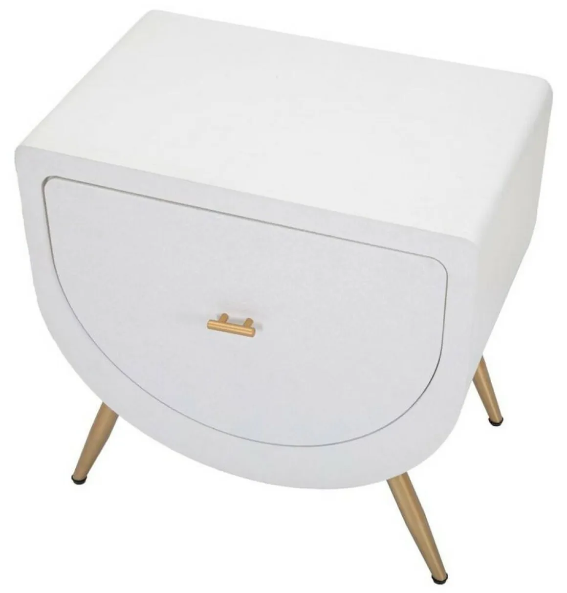Comodino 1 anta bianco e oro 50x32x50h cm - Suze