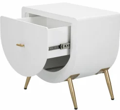 Comodino 1 anta bianco e oro 50x32x50h cm - Suze