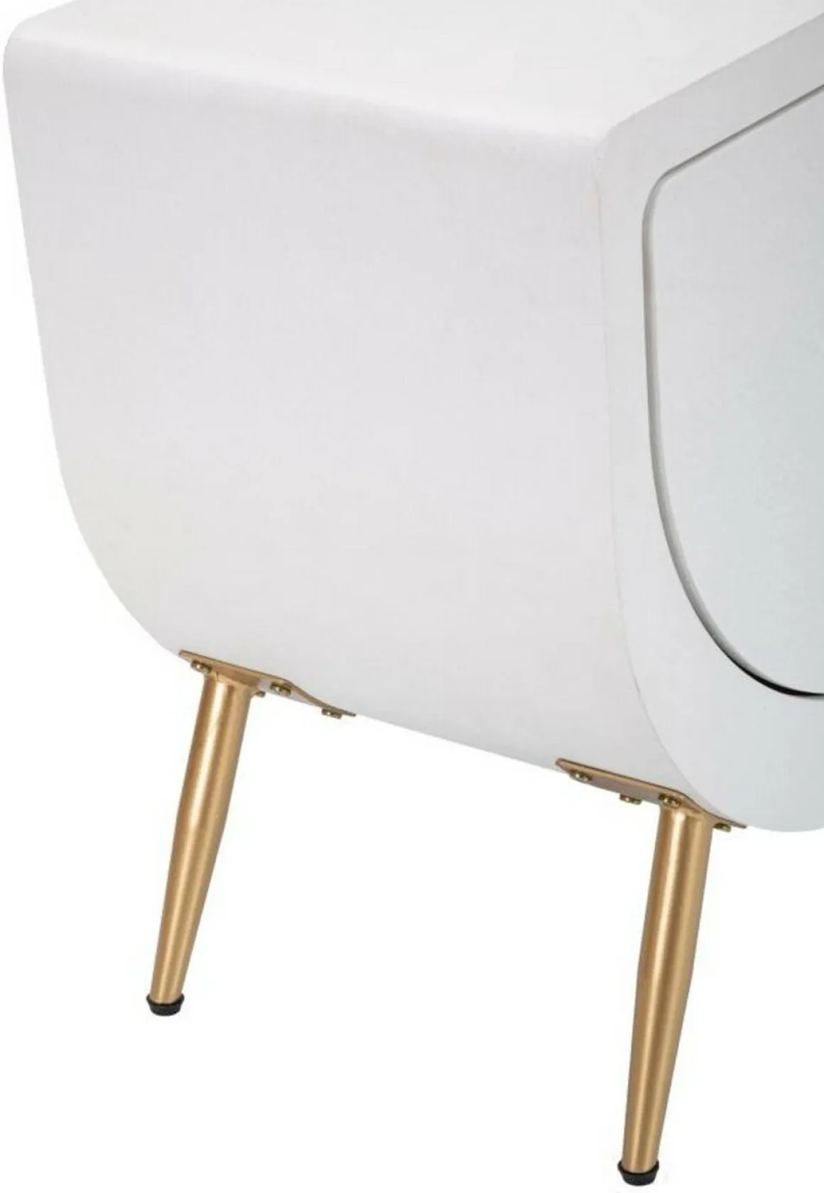 Comodino 1 anta bianco e oro 50x32x50h cm - Suze