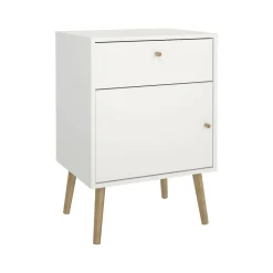 Comodini > Dmora Comodino 1 anta 50x39x72h cm - Antenati Bianco