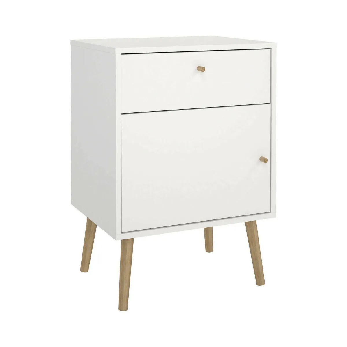 Comodini > Dmora Comodino 1 anta 50x39x72h cm - Antenati Bianco