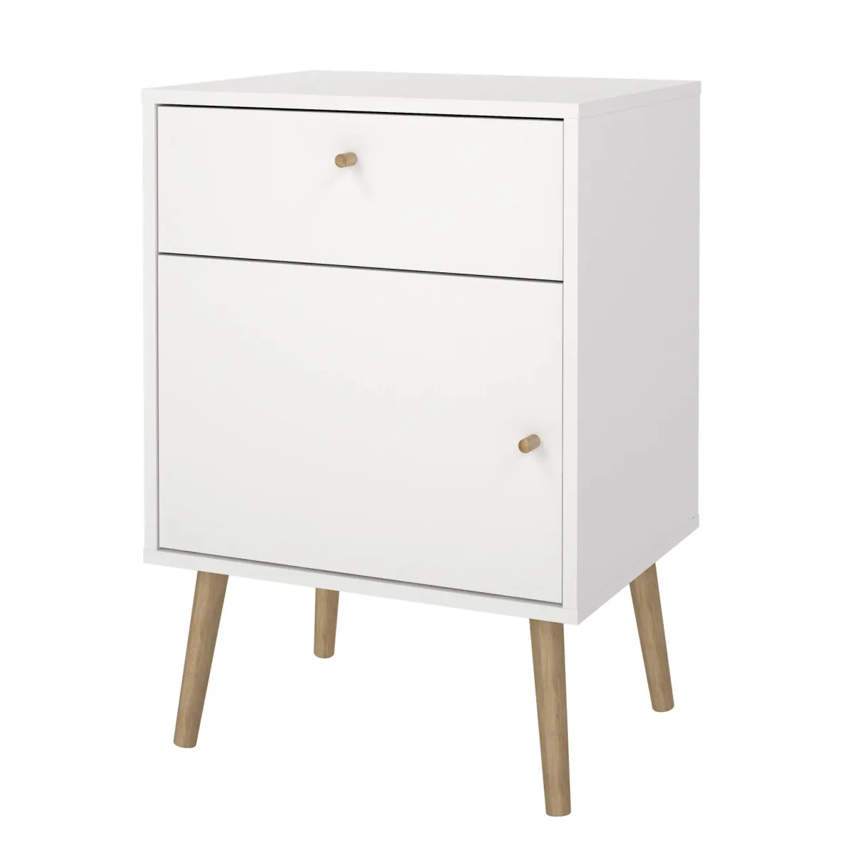 Comodini > Dmora Comodino 1 anta 50x39x72h cm - Antenati Bianco