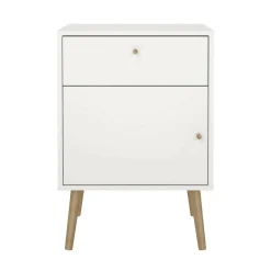 Comodini > Dmora Comodino 1 anta 50x39x72h cm - Antenati Bianco