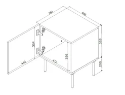 Comodino 1 anta bianco 45x39x59h cm - Set di 2 comodini Crecchio